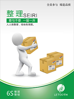 卡通人物整理企业5S背景素材