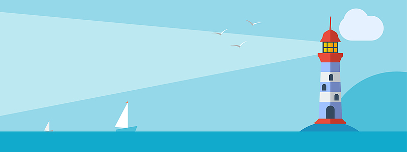 灯塔卡通海报背景