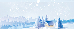 唯美雪景雪花小清新蓝色banner