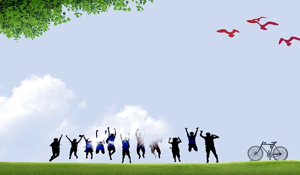 青春不散场同学会海报背景模板