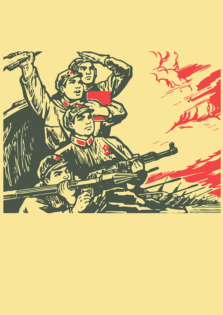 复古革命插画海报背景素材