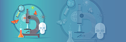 化学蓝色渐变实验研究banner