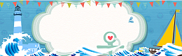 幼儿园卡通童趣蓝色背景海报banner