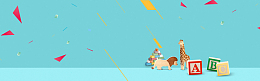 电商卡通童装儿童童趣banner背景