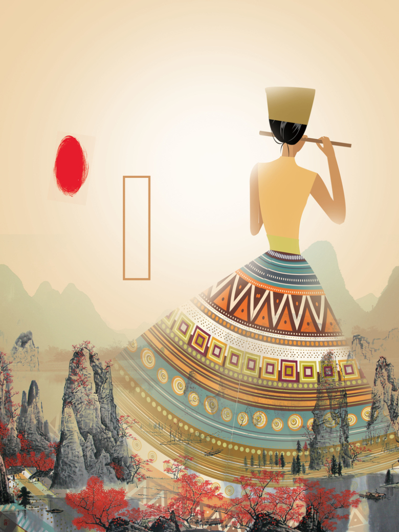 三月三传统背景素材