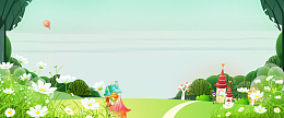 植树节卡通绿色海报banner背景