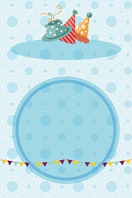 蓝色矢量简约生日聚会海报背景