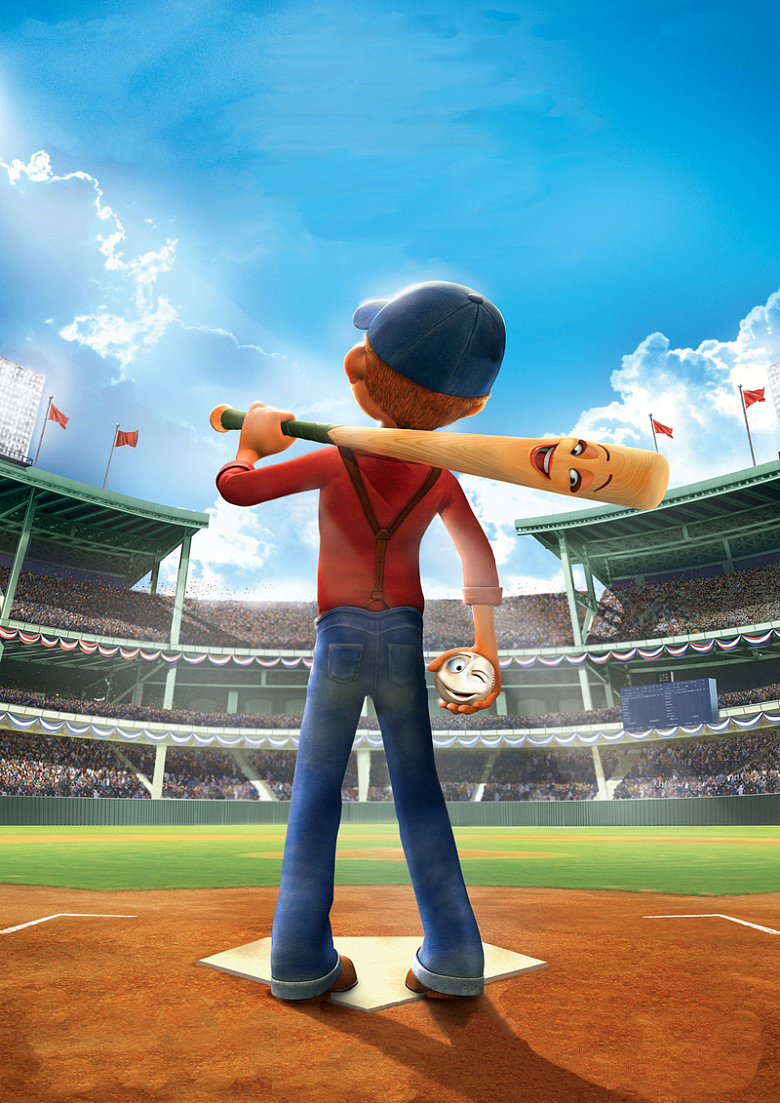 卡通棒球赛场海报背景素材