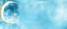 卡通梦幻月亮秋千背景banner