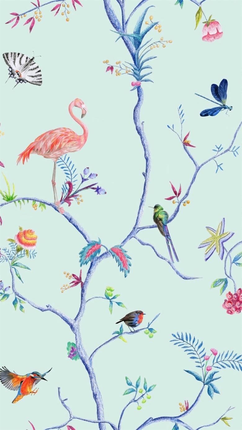 彩色手绘动物h5背景