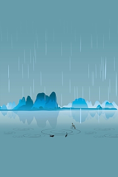 清新简约雨天海报背景
