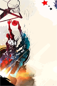 矢量水彩校园篮球运动会体育竞赛海报