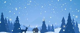 圣诞节麋鹿卡通雪花蓝色banner