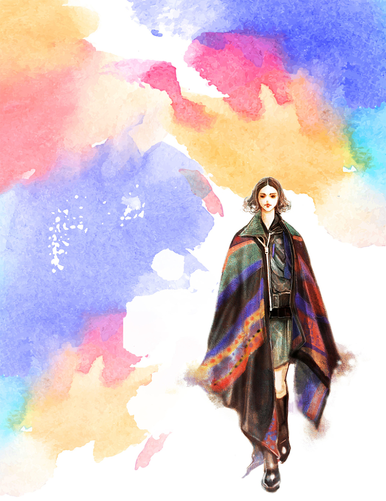 时尚走秀女模秋冬女装发布会海报背景psd