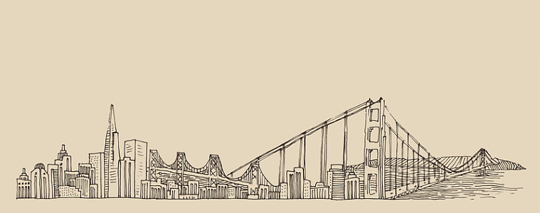 世界著名建筑素描旅游海报背景