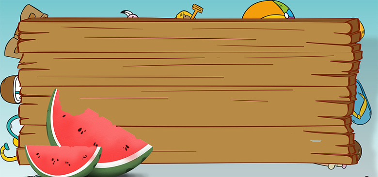 水果西瓜木纹几何卡通背景