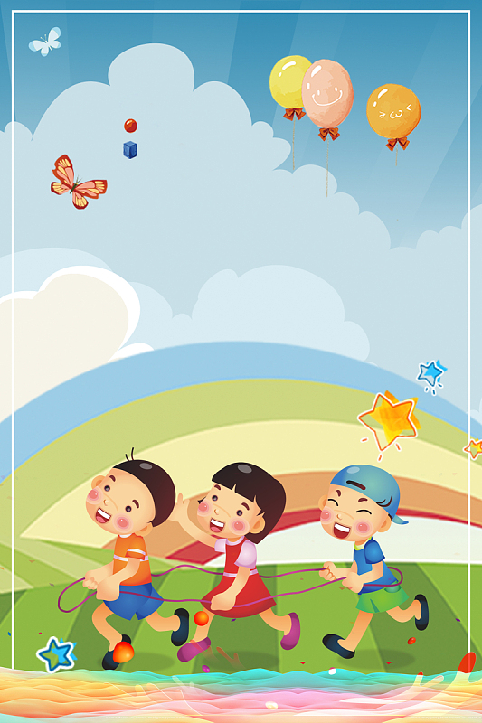 卡通趣味运动会宣传海报