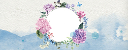 西式文艺小清新花朵手绘蓝色banner