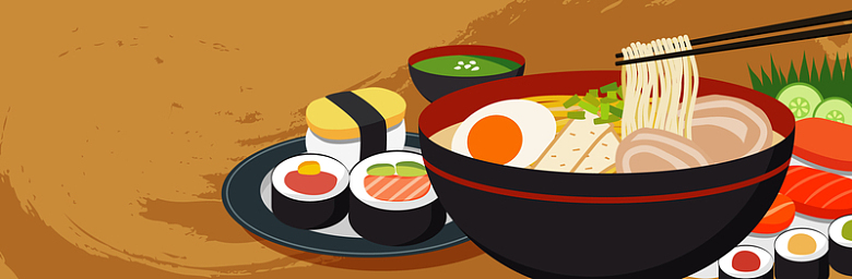 拉面食物寿司餐饮海报背景