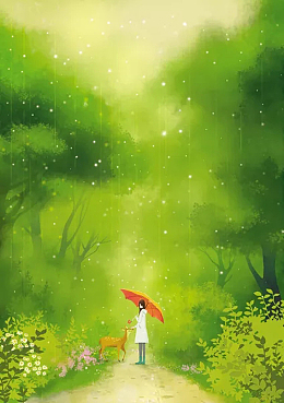 雨中森林海报设计
