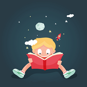 世界读书日卡通矢量背景素材