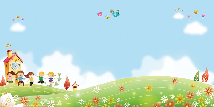 卡通春游好时节海报背景模板