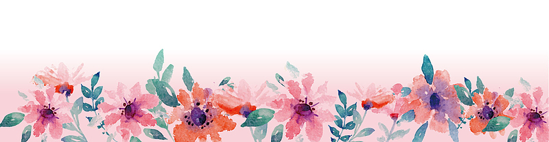 款水彩绘春季花朵banner矢量图