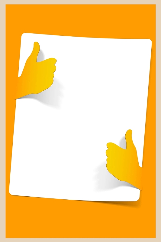 卡通手绘点赞大拇指创意背景