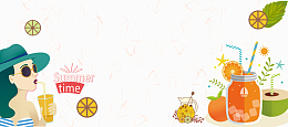 饮品卡通灰色海报背景banner