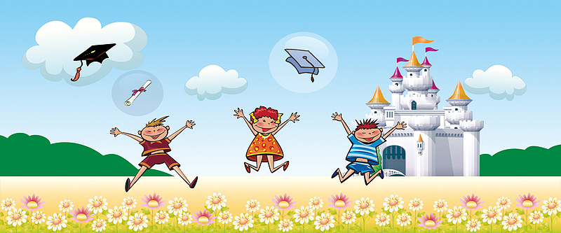 幼儿园毕业季卡通海报背景