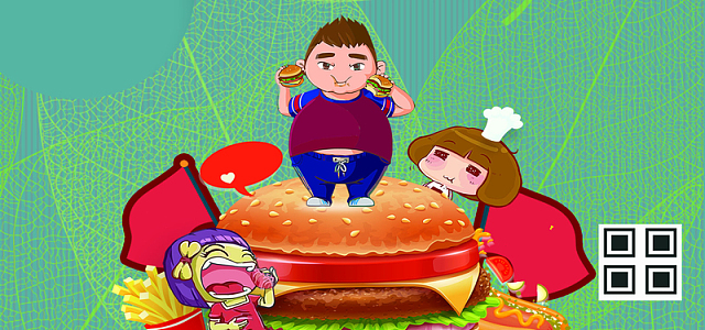 美食餐饮加盟卡通宣传海报