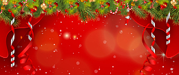 圣诞节卡通小清新红色banner