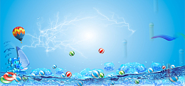 淘宝夏季促销冰块背景banner