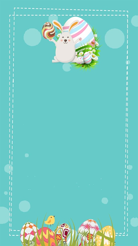 复活节彩蛋兔子宣传PSD分层H5背景素材