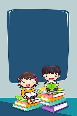 矢量卡通学生学习读书海报背景