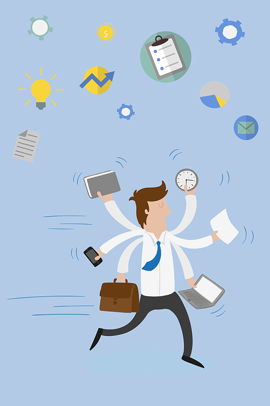 卡通工作职场海报背景