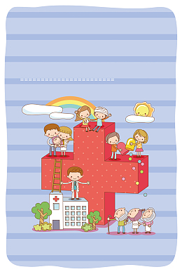时尚创意卡通医疗医保背景素材