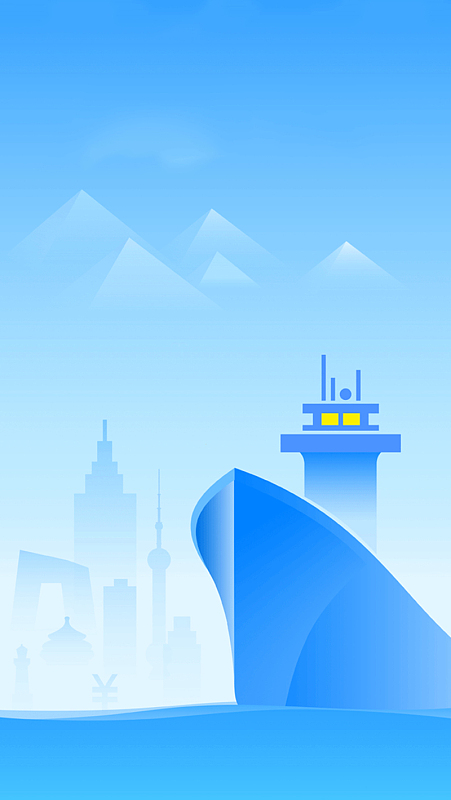 青色卡通h5背景