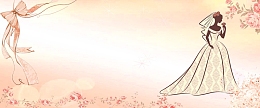 粉色手绘浪漫婚礼海报banner