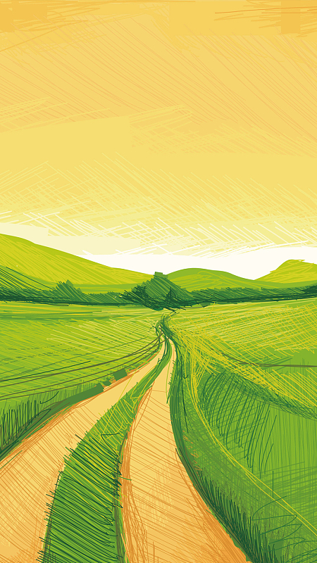 田野人家背景psdjpg卡通夏令营海报背景psdjpg卡通郊游休闲景色海报