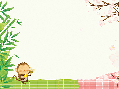 手绘可爱小猴背景