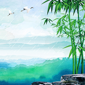 清明节古风风景广告背景