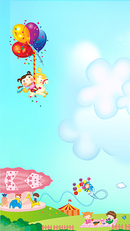 61儿童节卡通欢乐世界游乐园主图背景