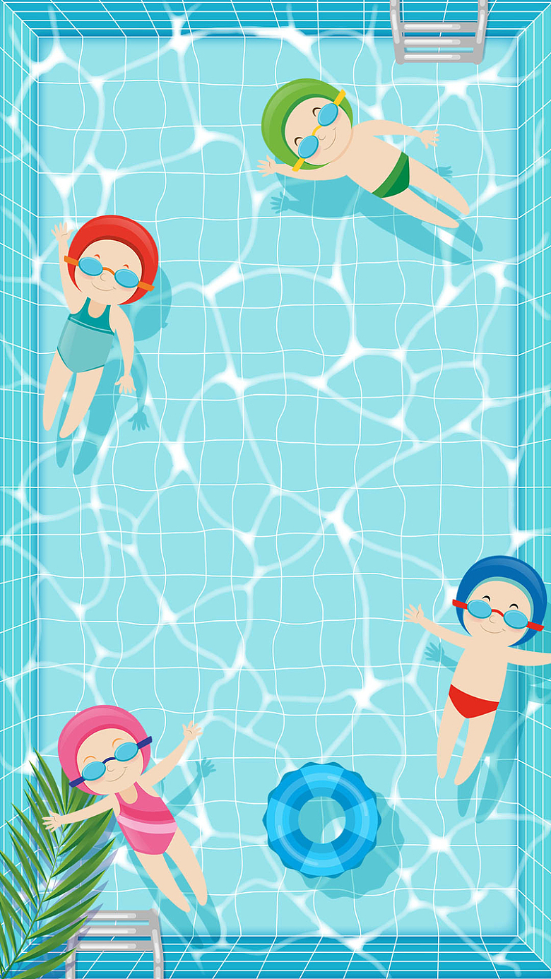游泳池孩子游泳玩乐夏季背景