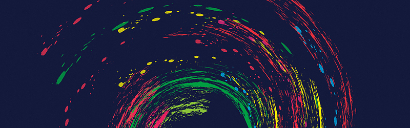 水彩线条彩色手绘banner