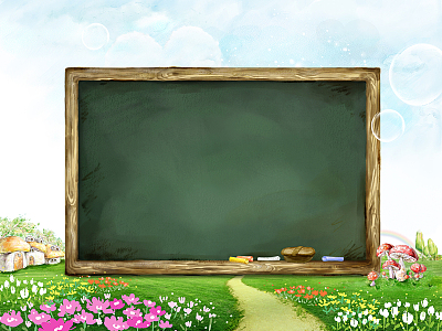 绿色手绘黑板背景