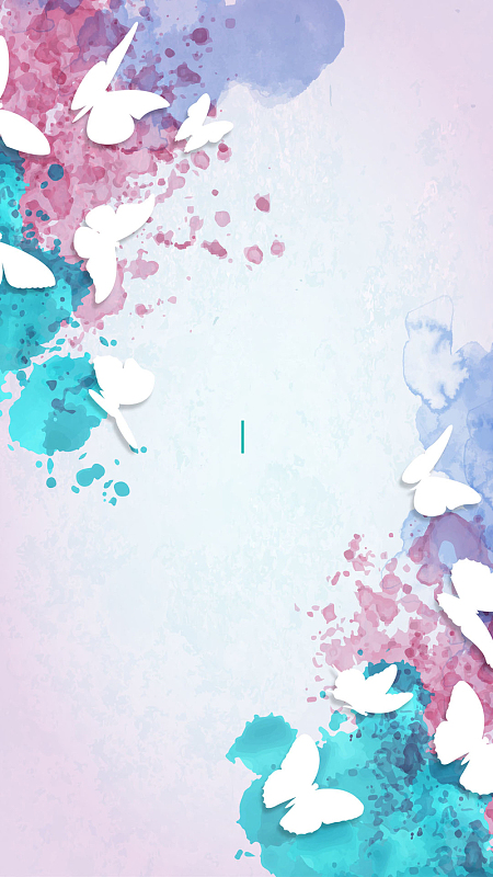 手绘水粉水墨蝴蝶背景