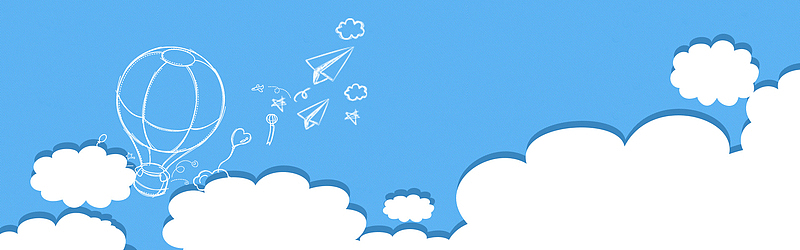 旅游卡通手绘蓝色背景