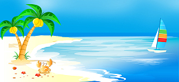 夏季卡通蓝色海报背景