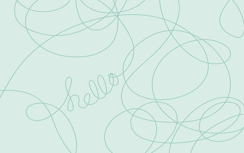 随意绿色线条淡蓝色背景